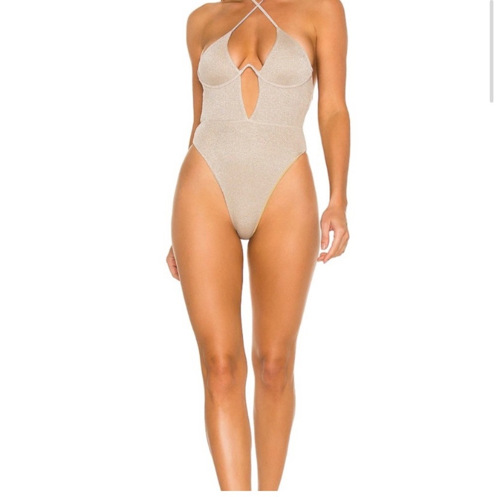 GOLD SHIMMER ONE PIECE SWIMSUIT